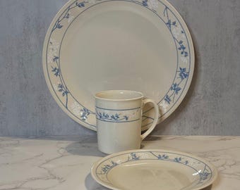 Vintage Corelle First of Spring Dinnerware - 1980s Floral Pattern - Cottagecore Dinnerware, Dinner Plates, Bread & Butter Plates, Mugs