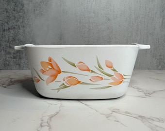 Vintage Corning Ware P-43-B Peach Floral 700 ml Dish – Mid-Century Kitchen Collectible