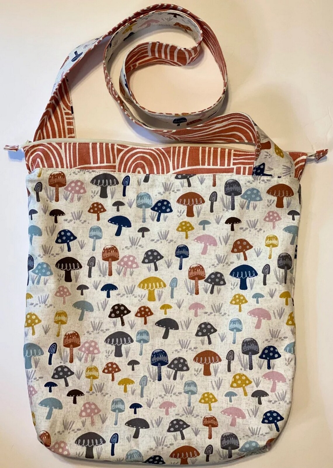 Lovely Painted Mushroom Crossbody Bag Handcrafted Canvas Bag - Etsy