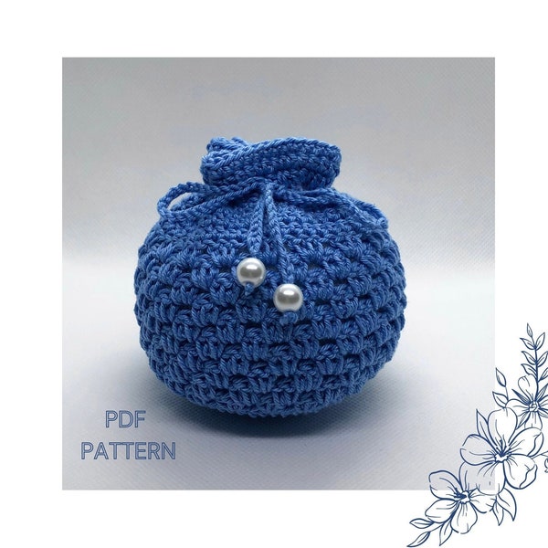 Small Gift Bag Crochet Pattern | Pouch | Small Drawstring Bag | Purse | Sachet | Treasure bag | Easy | Beginner | Valentine crochet pattern