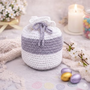 Crochet Drawstring Bag Pattern – Boho Gift Pouch (PDF Pattern)