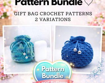 Patronen gehaakte tas met trekkoord – bundel met 2 variaties (pdf-download)