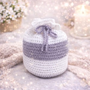 Crochet Drawstring Bag Pattern – Boho Gift Pouch (PDF Pattern)