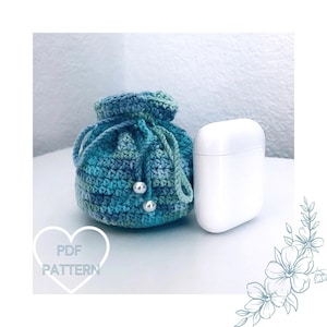 Mini Geschenktüte Häkelanleitung | Beutel | Mini Kordelzugbeutel | AirPod Hülle | Geldbörse | Säckchen | Schatzbeutel | Weihnachten