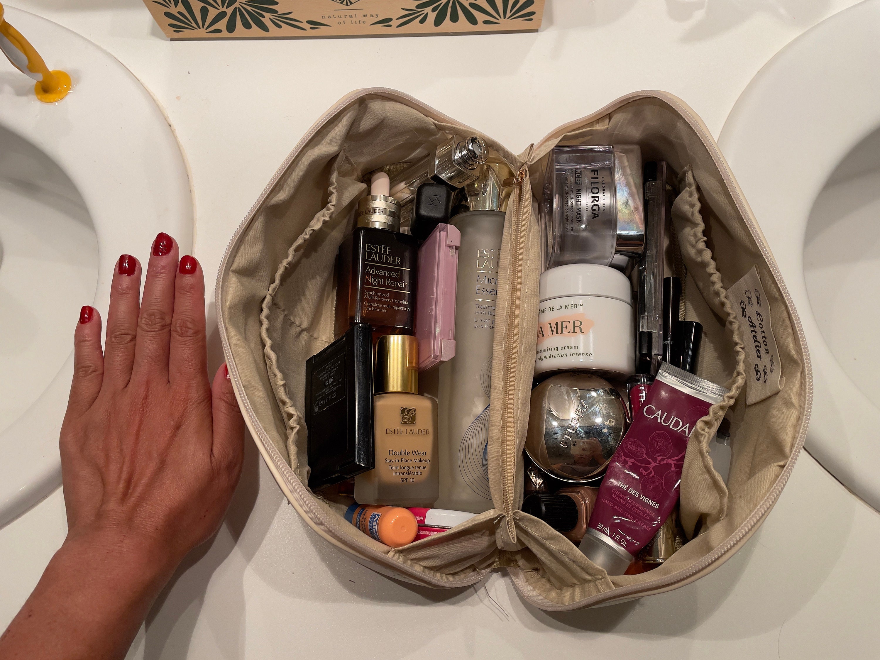 Grande Trousse De Toilette Avec Compartiment Trousse toilettes grand volume grande ouverture simili - Etsy France