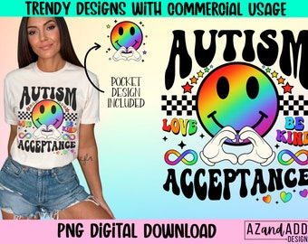 Retro autism sublimation png, autism acceptance png, autism awareness month design, autism infinity symbol png, autism mama png, digital