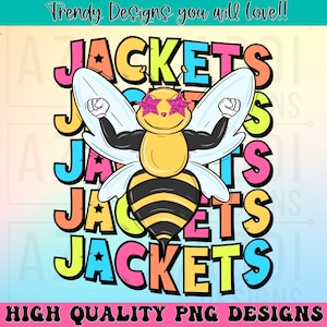 Jackets preppy mascot png, jackets mascot school spirit design, retro jackets sublimation design, sports team mascot shirt digital print