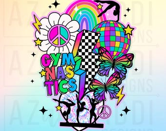 Gymnastique rétro png, conception de sublimation de gymnastique, tumbling png, gymnastique maman png, gymnastique tendance png, chemise de gymnastique ambiance png