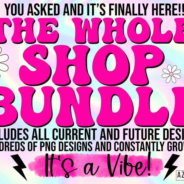 Whole Shop Png Bundle, Retro Png Bundle, Womens Tshirt Design Bundle, Trendy Digital Downloads, retro png for shirts, digital download png