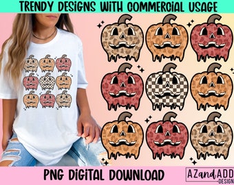 Halloween retro png, sublimación de calabaza de Halloween, temporada espeluznante, vibraciones espeluznantes, calabaza retro png, truco o trato png, jack o linterna png