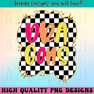 Dragons preppy mascot png, mascot school spirit design, retro Dragons sublimation design, sports team colorful text shirt digital print