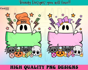 Halloween-Geist benutzerdefinierter Name png, Retro-Halloween-Sublimation, Halloween-Leinwandtaschen-Design, leerer Name Süßes oder Saures png, Retro-Geist png