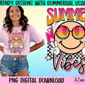 Sommer Vibes png, retro Sommer Sublimation png, Sommer glückliches Gesicht png, trendiges Sommer Design, süßer Sommer png, retro trendy digital download