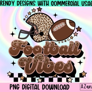 Football vibes png, football sublimation design, retro football png, football season, tailgate png, sports png, fall png image 1