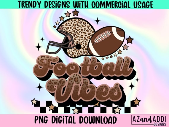 Football vibes png, football sublimation design, retro football png, football season, tailgate png, sports png, fall png