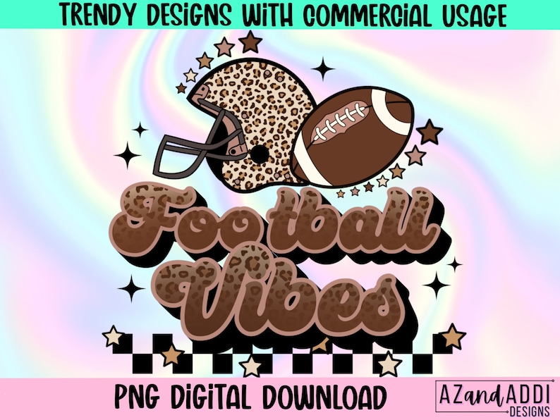 Football vibes png, football sublimation design, retro football png, football season, tailgate png, sports png, fall png image 1