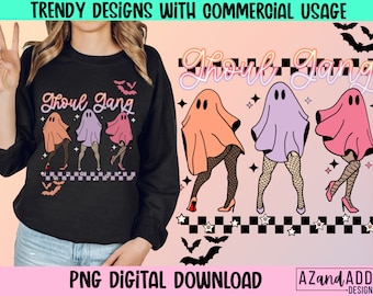 Ghoul Gang Png, Halloween Sublimation, Retro Halloween Png, Retro Sublimation, Ghoul Squad, Let es go Ghouls Png