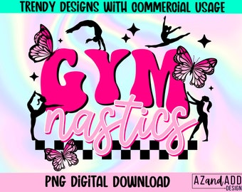 Retro gymnastics png, gymnastics sublimation design, gymnast vibes png, gymnastics life png, trendy gymnastics png, digital download