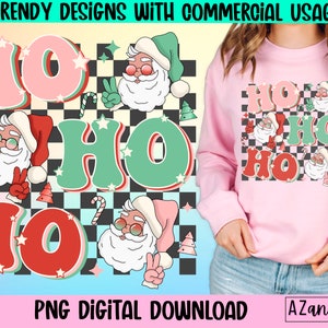 Retro Christmas png, retro Santa Claus png, groovy Christmas png, Ho Ho Ho png, retro sublimation, hippie Santa Claus png