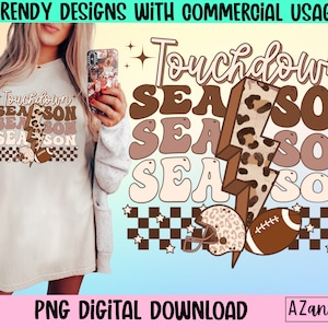 Touchdown season png, retro football sublimation design, football vibes png, tailgate png, retro sports png, fall sports png