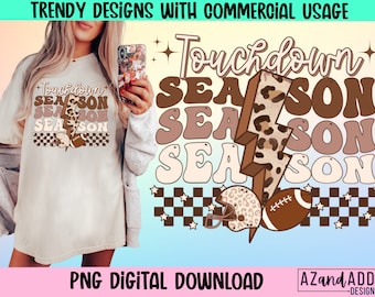 Touchdown season png, retro football sublimation design, football vibes png, tailgate png, retro sports png, fall sports png