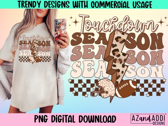 Touchdown season png, retro football sublimation design, football vibes png, tailgate png, retro sports png, fall sports png