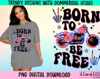 Retro 4th of July png, born to be free png, Independence Day sublimation design, July 4th shirt png, freedom rocks png, digital download