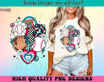 Retro baseball collage png, baseball sublimation design, baseball mom png, baseball vibes shirt design, game day baseball digital download