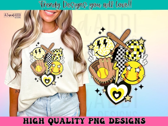 Retro softball collage png, softball sublimation design, custom softball team png, black and white softball shirt design, digital download