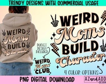 Seltsame Mütter bauen Charakter png, Retro Mom Sublimationsdesign, sarkastische png, Retro png, frint und zurück Design, anti-soziale Mutter png