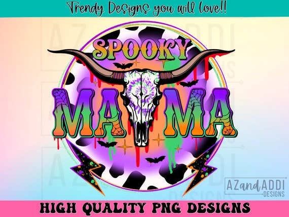 Spooky western Halloween png, retro Halloween sublimation design, western sublimation, spooky mama png, spooky season png, Halloween mama