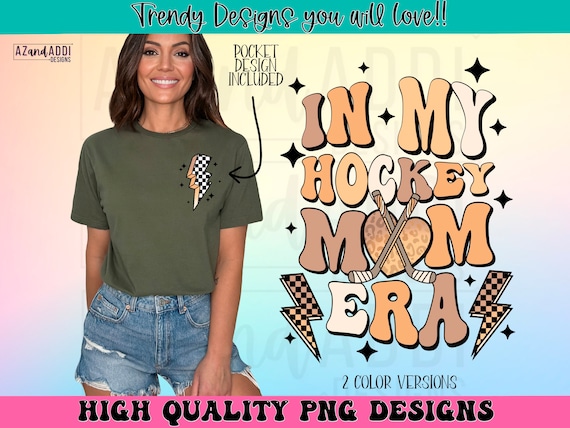 Retro hockey png, hockey sublimation design, in my hockey mom era png, proud hockey mom png, hockey vibes png, cute hockey digital download