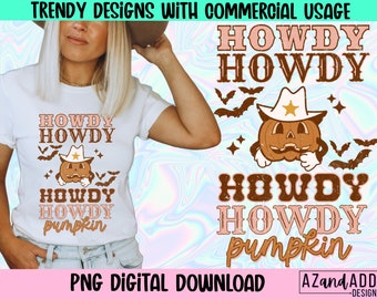 Howdy pumpkin png, western Halloween png, pumpkin cowboy png, western sublimation, Halloween png, boo haw, cowboo