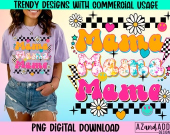 Retro mama png, mama sublimation design, trendy mama png, summer mama design, boho mama png, girl mama, lightning bolt png, digital mama png