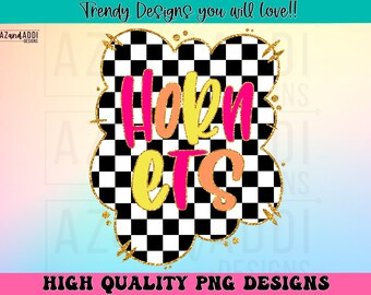 Hornets preppy mascot png, mascot school spirit design, retro Hornets sublimation design, sports team colorful text shirt digital print