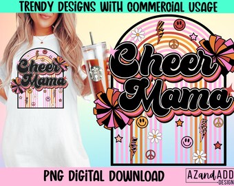 Cheer mama png, retro cheer png, sublimación de porristas png, cheer mom, cheer team png, cheer competition png