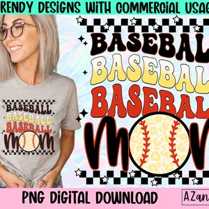 Baseball Mom Png, baseball sublimation, retro baseball design, sports png, summer png, baseball mama png, mama of a hitter png