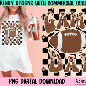 Game day football png, retro football sublimation, retro game day png, football vibes, touchdown season,sports png, fall png