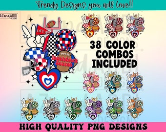 Football team bundle png, custom football team colors png, retro football sublimation designs, football png bundle, football shirt designs