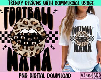 Fotbollsmamma png, retro fotboll png, sport png, höst png, baklucka png, sublimeringsdesign för fotboll, leopardläppar png