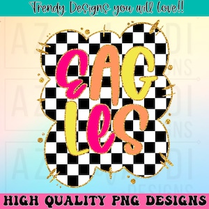 Eagles preppy mascot png, eagles mascot school spirit design, retro eagles sublimation design, sports team colorful text shirt digital print