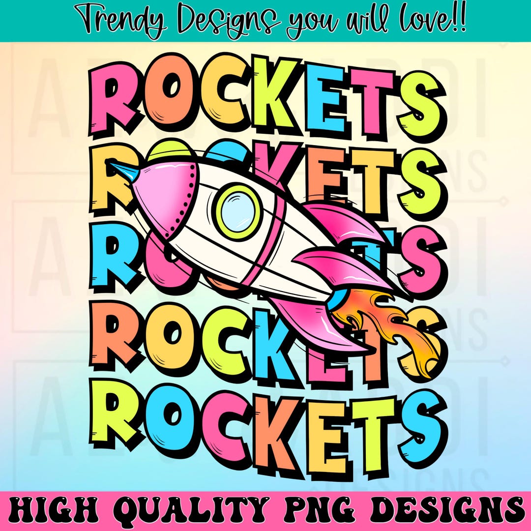 Preppy Rockets Rockets Preppy Mascot Png, Rockets Mascot School Spirit Design, Retro ...
