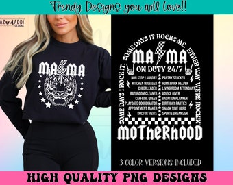 Maternité un jour, je la berce png, design rétro pour sublimation de la maternité, design tendance à l'avant et à l'arrière, tournée rock amusante pour la maternité png thumbnail