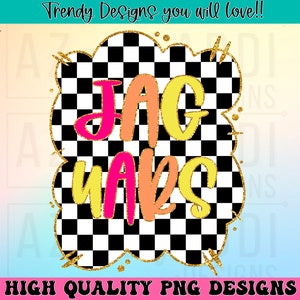 Jaguars preppy mascot png, mascot school spirit design, retro Jaguars sublimation design, sports team colorful text shirt digital print
