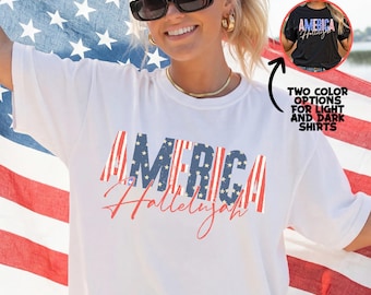 America Hallelujah PNG, Patriotic Christian Shirt Design, 4th of July Faith PNG, USA Sublimation Digital Download