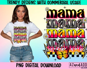 Hot mama png sublimation digital design download, edgy mama png, summer mama png, retro mama png, rocker mama png, Mother’s Day png