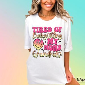 Cansado de cuidar a los nietos de mi madre png, png sarcástico divertido, diseño de sublimación retro, humor adulto, vida divertida de mamá png, png retro de moda imagen 4