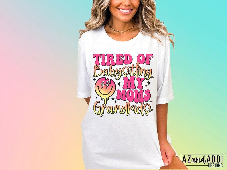 Cansado de cuidar a los nietos de mi madre png, png sarcástico divertido, diseño de sublimación retro, humor adulto, vida divertida de mamá png, png retro de moda imagen 4