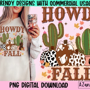Howdy Fall png, retro fall png, western fall png, western pumpkin png, fall sublimation, western sublimation, howdy pumpkin