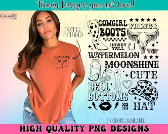 Retro western png, long live cowgirls png, cute western cowgirl design, country girl png, western sublimation, trendy retro rodeo shirt png